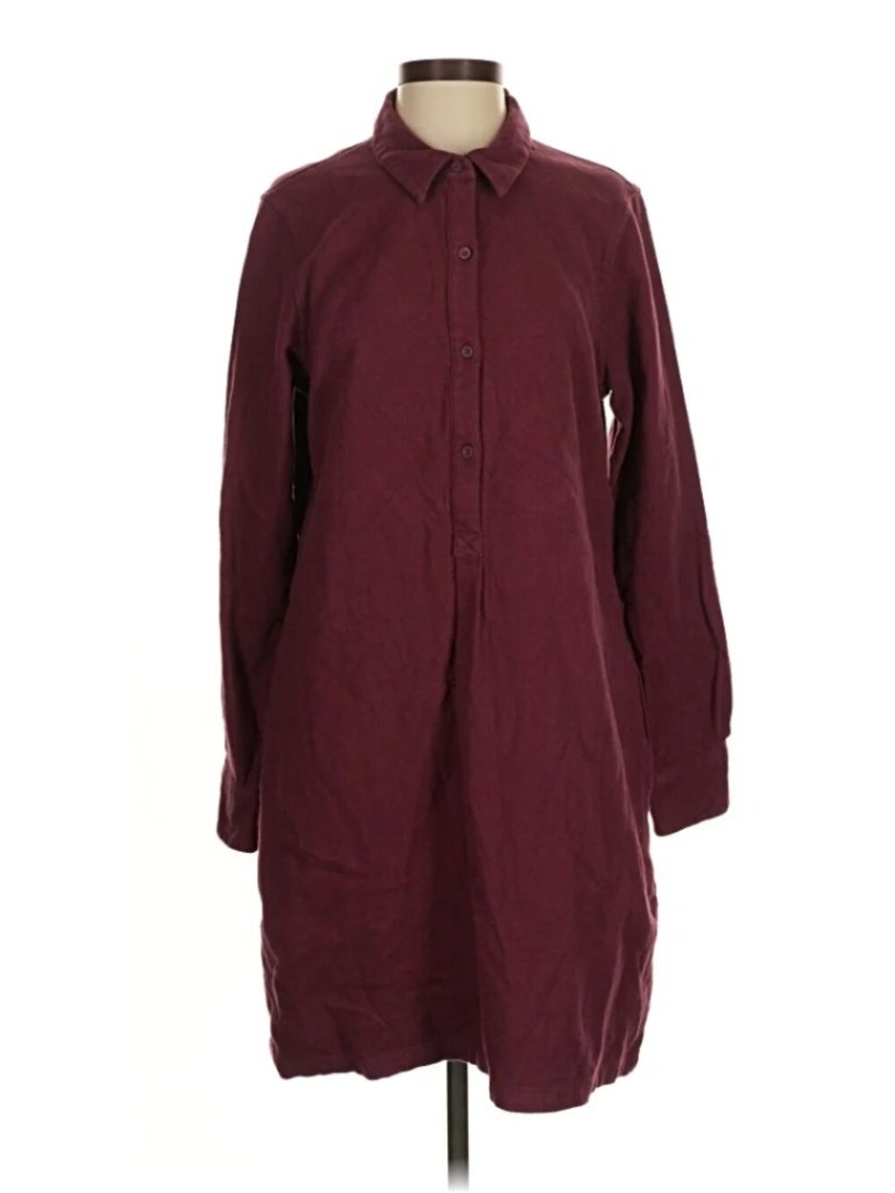 Patagonia Fjord Shirt Dress | Size S | Burgundy Organic Cotton Flannel - Picture 3 of 7